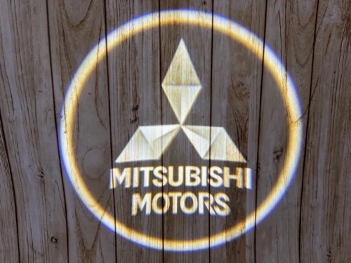 LED-проекція логотипу Mitsubishi сірий логотип для дверей (універсальний комплект, 2 шт.)