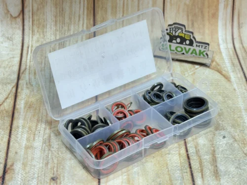 Набір шайб із гумовими кільцями 110штук діам. 6-16мм для гідравліки