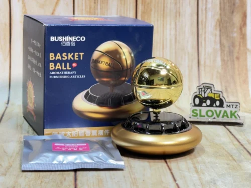 Ароматизатор для авто «Золотий баскетбольний м’яч» з обертанням від сонячних батарей