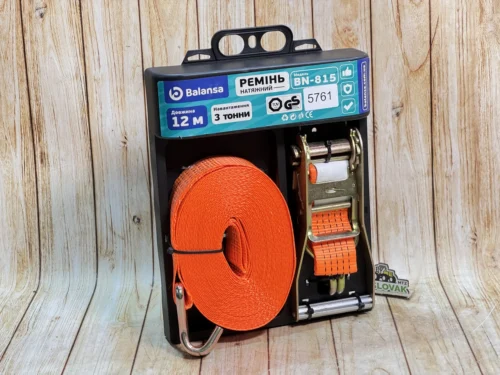 Трос стяжний 3т × 12м × 46мм з металевою ручкою Balansa BN-815