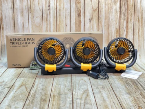 Складаний автомобільний вентилятор з трьома головками, 11,5 см (12V) F4505