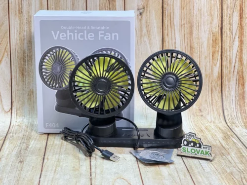 Автомобільний вентилятор із двома головками по 10.5см 5В USB