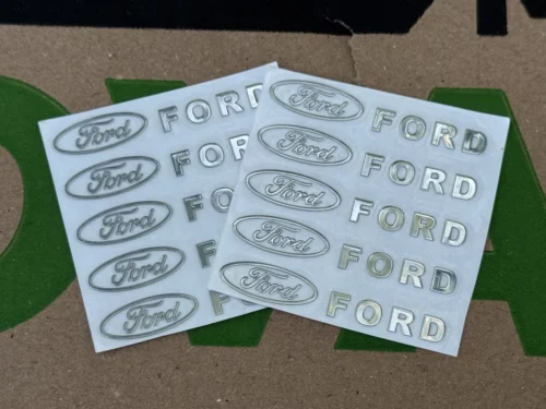 Набір металевих 3D наклейок Ford (логотип + надпис, хром, 10 шт)
