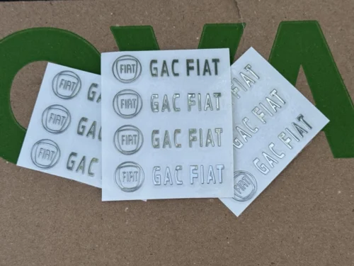 Набір металевих 3D наклейок FIAT (логотип + надпис, хром, 10 шт)