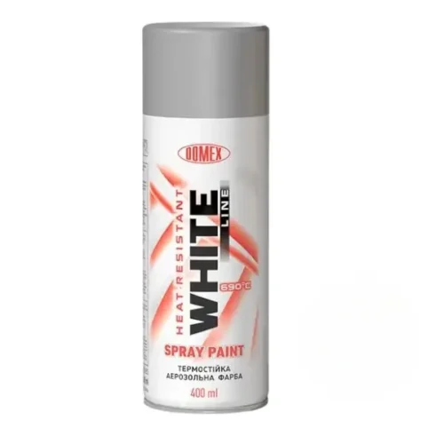 Аерозольний балон, (WL121) DOMEX WHITE LINE, високотемпературна, срібна 121, 400 мл