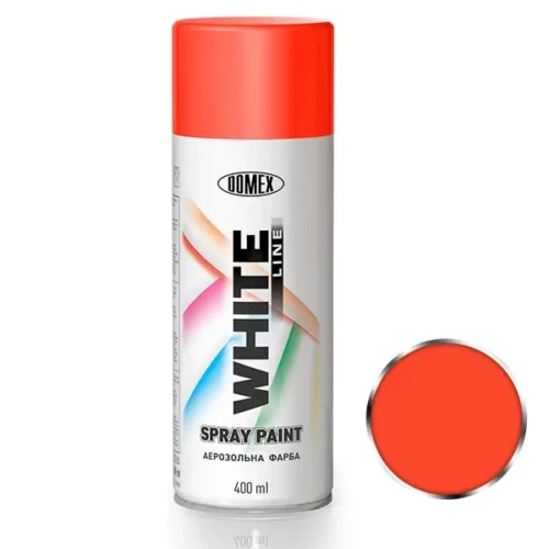 Аерозольний балон фарба, (WL3020) DOMEX WHITE LINE, яскраво-червона RAL3020, 400 мл