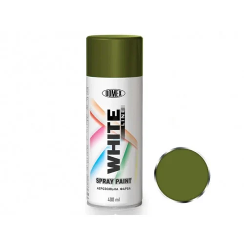 Аерозольний балон фарба, (WL6009) DOMEX WHITE LINE,  Хакі RAL 6009, 400 мл