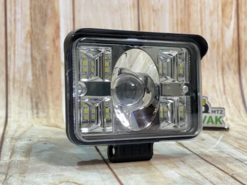 Фара LED прямокутна 58W 6000K-3000К (18 діодів) (11,5 см х 8 см х 5 см) (ближній + дальній + жовте світло )
