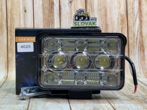 Фара LED прямокутна 124W 6000K-3000К (27 діодів) (17см х 11,5 см х 6см) (ближній + дальній)