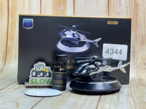 Автомобільний ароматизатор вертоліт з роздуванням на сонячній панелі + багаторазове просочення, Чорний