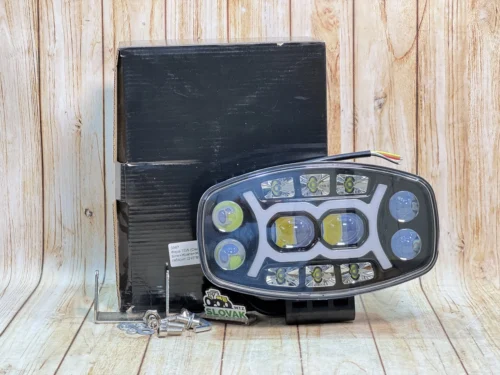 Світлодіодна LED фара 75W (овал) Біле + Жовте світло + Жовтий габарит (240×80×55 мм)