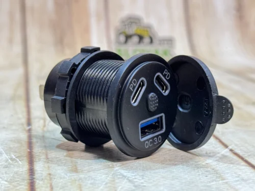 Адаптер USB зарядка з 2×Type-C PD + 1×USB QC 3.0 (панельна, 12V/24V)