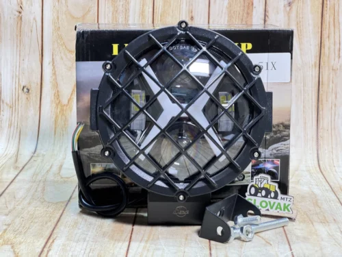 Кругла LED фара 75Вт з решіткою (Дальнє + Ближнє + ДХО)