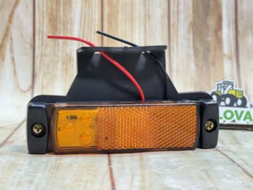 Ліхтар маркерний прямокутний помаранчевий 130×32 мм з кронштейном на Krone (AutoLight) 3 LED