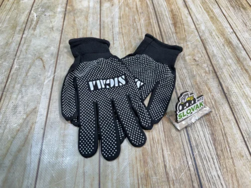 Робочі рукавиці з ПВХ покриттям чорні (універсальні)