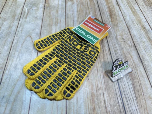 Рукавиці робочі Doloni Надміцні з ПВХ накатом, жовті, розмір 10