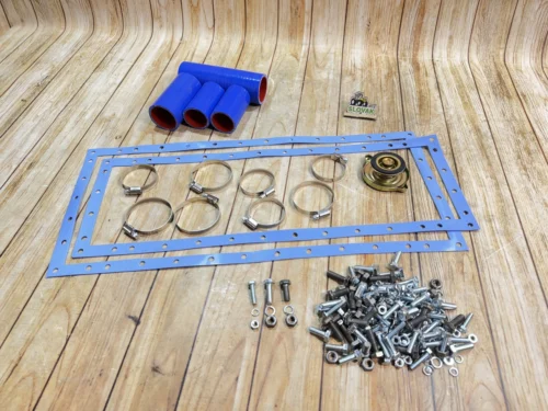 Ремкомплект радіатора ЮМЗ-6 (під стартер) (силіконові патрубки сині, прокладки, кришка радіатора, кріплення)