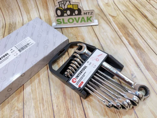 Набір комбінованих ключів INTERTOOL CR-V 8–19 мм, 8 шт, у тримачі