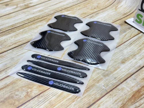 Захисна карбонова плівка під дверні ручки авто VOLKSWAGEN (к-т 8 шт)