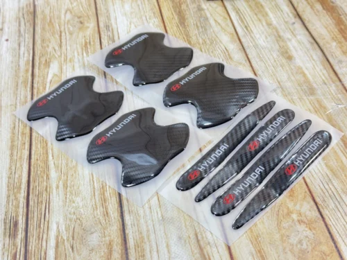 Захисна карбонова плівка під дверні ручки авто HYUNDAI (к-т 8 шт)