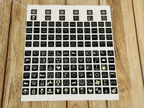 Наклейки для кнопок перемикання (чорні) комплект