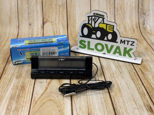 Автомобільний годинник VST-7037 з термометром (внутрішня/зовнішня температура)