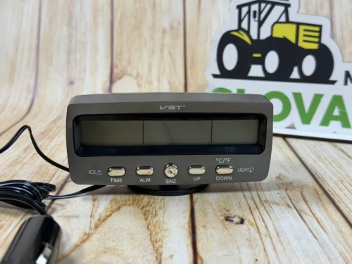 Автомобільний годинник VST з термометром і вольтметром + підсвіткою (живлення від прикурювача)