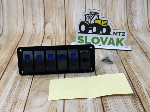 Блок перемикачів 5 кнопки +ЮСБ+Вольтметр (7798)