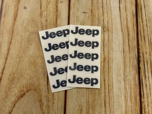 Набір металевих 3D наклейок  JEEP (логотип + надпис, хром, 10 шт)