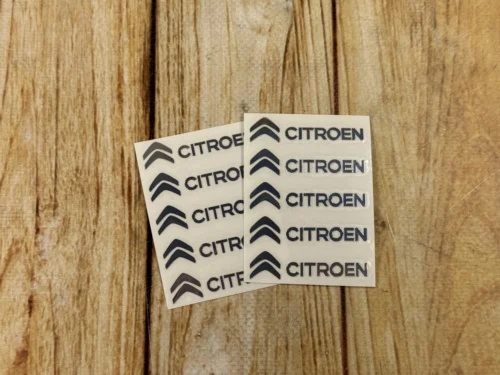 Набір металевих 3D наклейок  Citroen (логотип + надпис, хром, 10 шт)