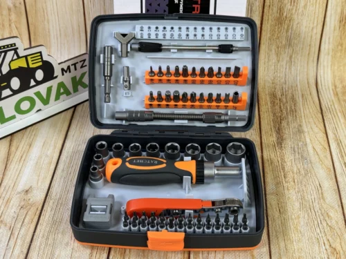Викрутка з бітами та головками 1/4" 68 шт CrV тріскачкова, подовжувачі, тріскачка (футляр) СТ-47