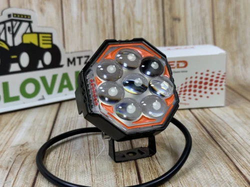 LED Фара 8 лінз біле+жовте світло + габарит