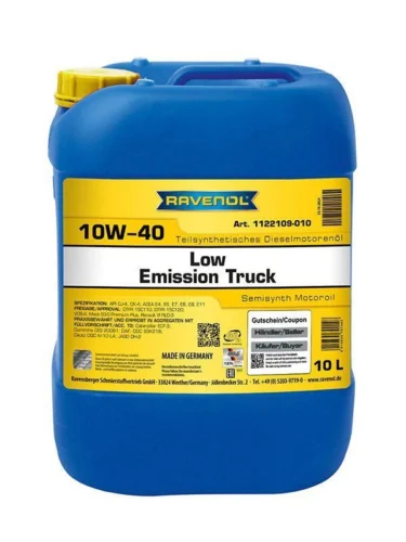 Олива Ravenol 10w-40 Low Emission Truck "Semisynth" SJ-4/CI-4, E4/Е6/E7/E9 (10л) (1122109-010)