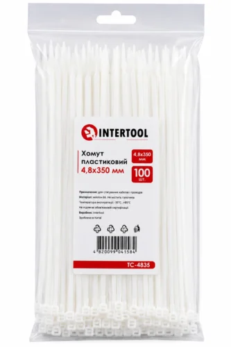 Хомут пластиковий 350 x 4,8  білий  Intertool TC-4835