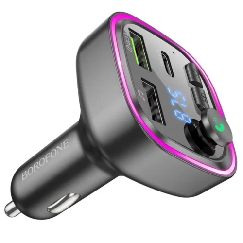 FM модулятор Borofone BC48 2USB/MP3/12-24В/microSD/USB 3,0А PD 18W/Type-C/Bluet. 5 (6941991104039)