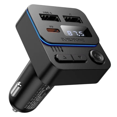 FM модулятор Borofone BC60 2USB/MP3/12-24В/microSD/USB 3,0А PD 35W/Type-C/Bluet.5,LED(6941991121388)