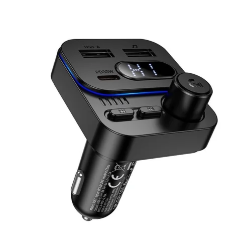 FM модулятор Borofone BC61 2USB/MP3/12-24В/microSD/USB 3,0А PD 45W/Type-C/Bluet.5,LED(6941991125126)