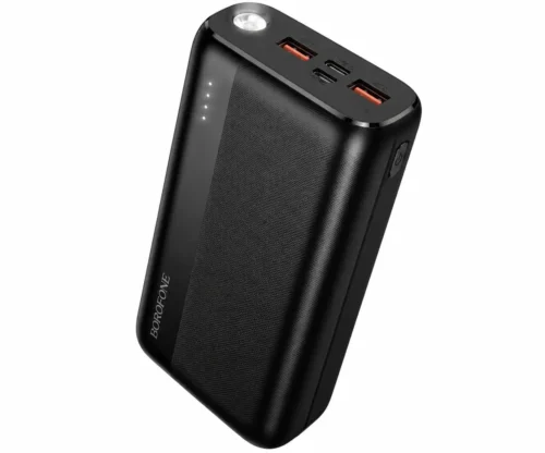Повербанк 30000 mAh, 2 USB+Type-C/MicroUSB, індикатор заряд, 22,5W, ліхт., чор.BJ86A (6941991126475)