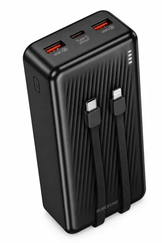 Повербанк 30000 mAh, 2 USB+Type-C/MicroUSB/iPhone, індикатор заряд, 22,5W, чор.BJ57B (6941991116469)