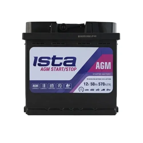 Акумулятор ISTA  50Ач 570A AGM (L2) (0) Євро правий + (L1AGM12V50L)