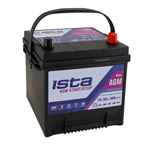 Акумулятор ISTA  65Ач 650A Asia AGM (D26) (0) Євро правий + (QTF35AGM12V65)