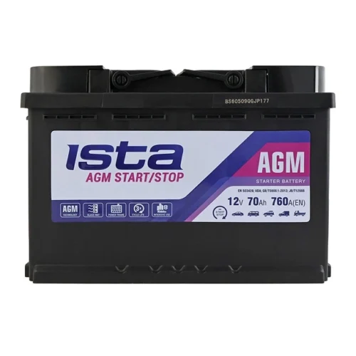 Акумулятор ISTA  70Ач 760A AGM (L3) (0) Євро правий + (L3AGM12V70L)