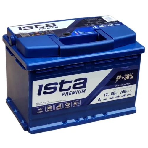 Акумулятор ISTA  80Аг 760А А2 PREMIUM (L3) (0) Євро правий +  (580 22 04)