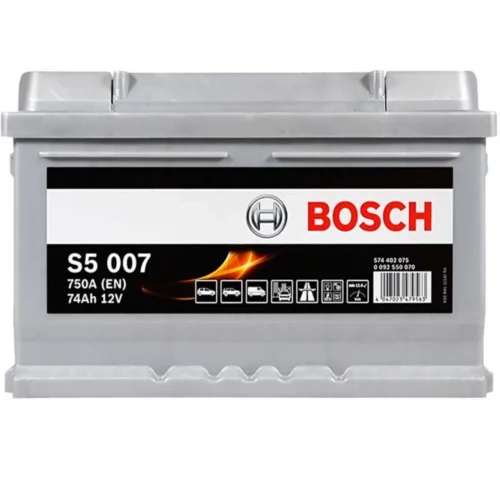Акумулятор BOSCH  74Аг 750А S5 (LB3) (0) Євро правий + (H-175mm) (0092S50070)
