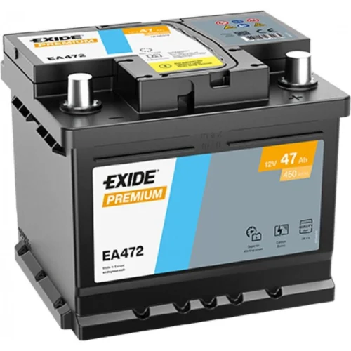 Акумулятор EXIDE  47Аг 450А Premium (LB1) (0) Євро правий + (EA472)