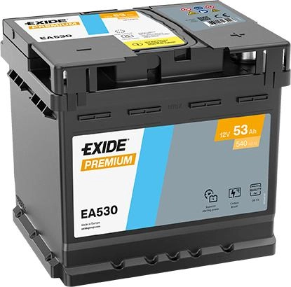 Акумулятор EXIDE  53Аг 540А Premium (L1) (0) Євро правий + (EA530)