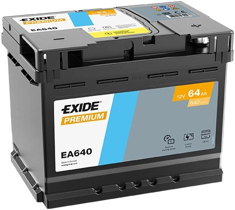Акумулятор EXIDE  64Аг 640А  Premium (L2) (0) Євро правий + (EA640)