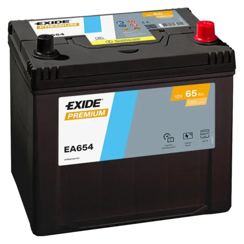 Акумулятор EXIDE  65Аг 580А Asia Premium (D23) (0) правий + (EA654)