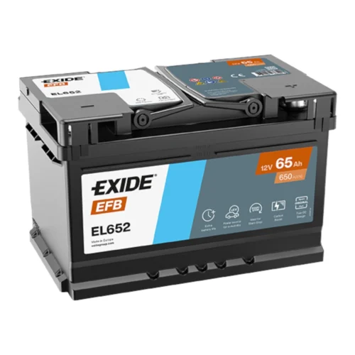 Акумулятор EXIDE 65Аг 650А EFB (LB3) (0) Євро правий + ( h=175) (EL652)