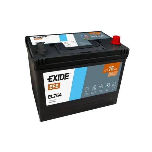 Акумулятор EXIDE  75Аг 630А Asia EFB (D26) (0) правий + (EL754)
